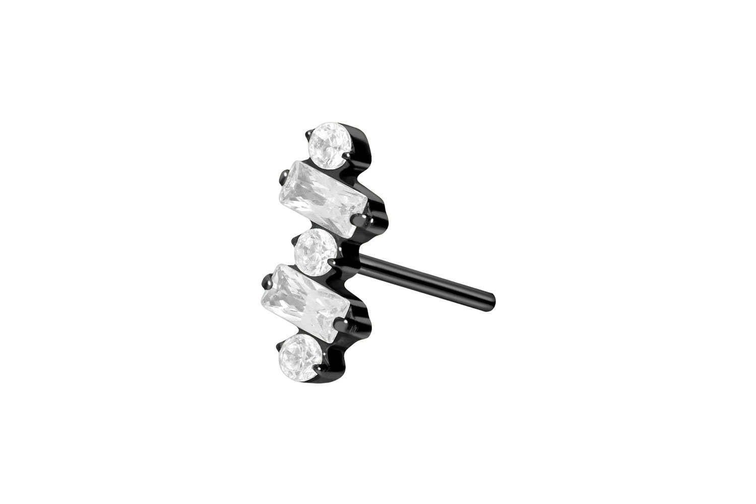 Titan Aufsatz mit Push Pin EINGEFASSTE KRISTALLE von Piercingline